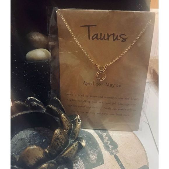 Taurus GOLD ZODIAC STAR SIGN HOROSCOPE NECKLACE - Picture 5 of 11